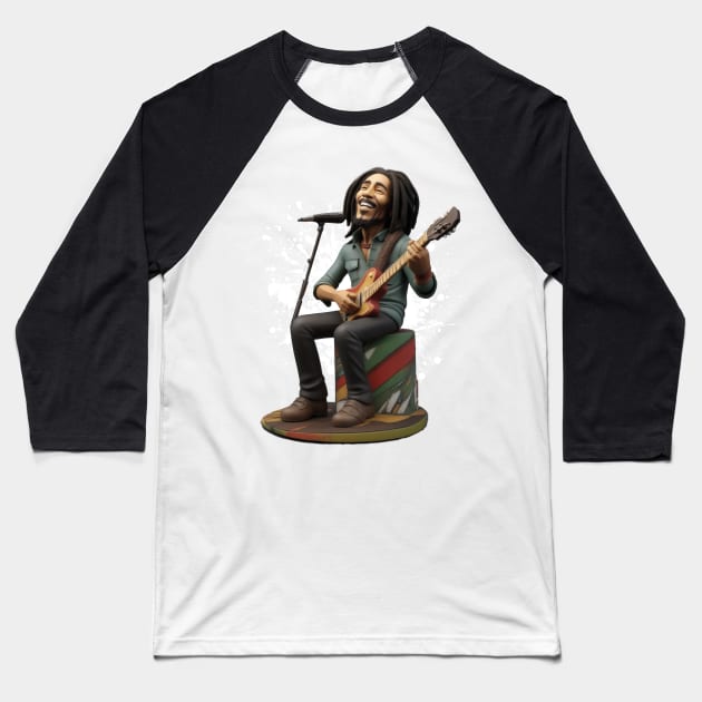 Reggae musican plays guitar Baseball T-Shirt by k9-tee